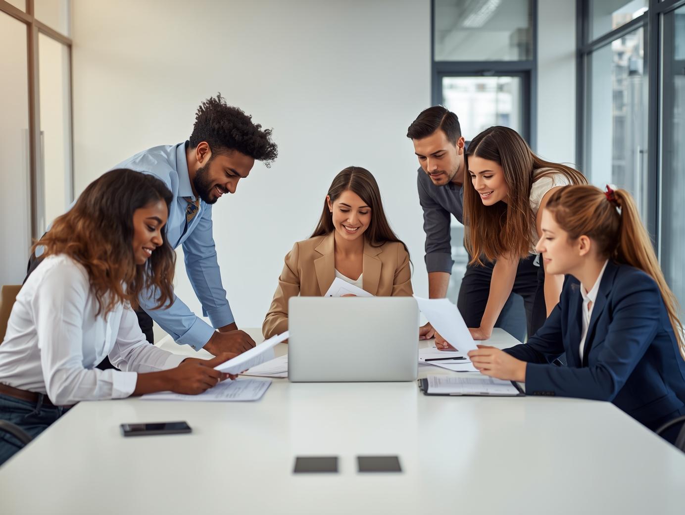 10. zespol ekspertow jakosci zespol konsultantow jakosci przy stole konferencyjnym dokumenty laptop profesjonalny wizerunek jasne nowoczesne biuro realistyczna fotografia 2.jpg