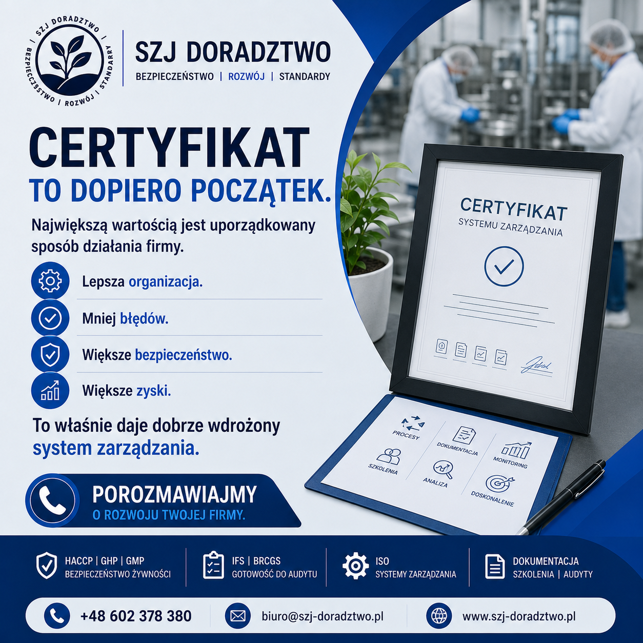 Certyfikat systemu zarządzania jakości