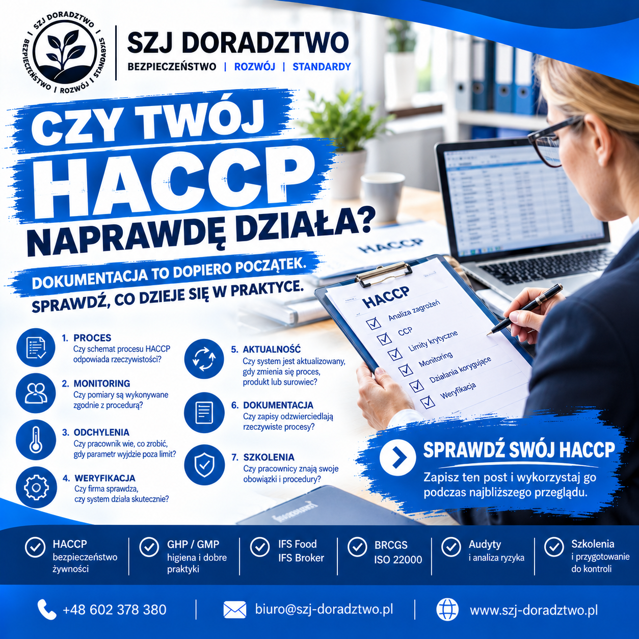 Sprawdź, czy Twój HACCP naprawdę działa. Poznaj 7 elementów skutecznego systemu HACCP: monitoring, CCP, działania korygujące, weryfikację i dokumentację.